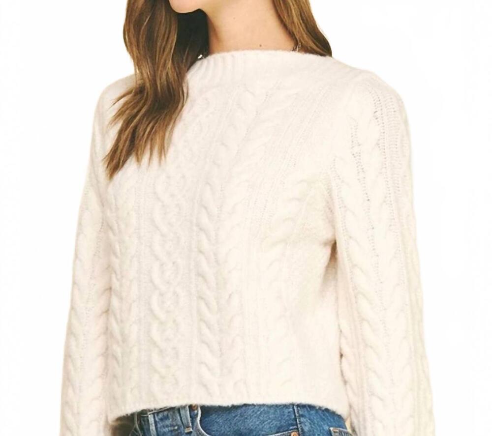 NEW PINCH cable knit crop sweater in cream